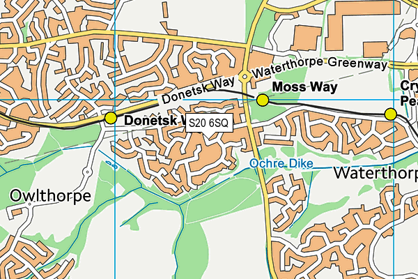 S20 6SQ map - OS VectorMap District (Ordnance Survey)