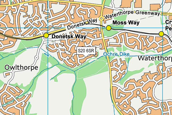 S20 6SR map - OS VectorMap District (Ordnance Survey)
