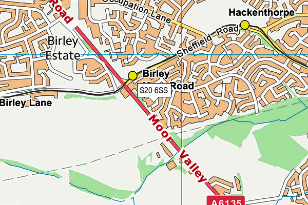 S20 6SS map - OS VectorMap District (Ordnance Survey)