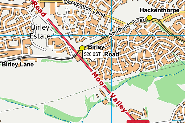 S20 6ST map - OS VectorMap District (Ordnance Survey)