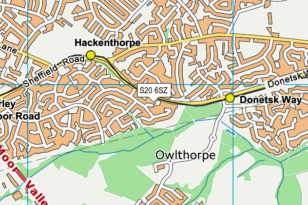 S20 6SZ map - OS VectorMap District (Ordnance Survey)