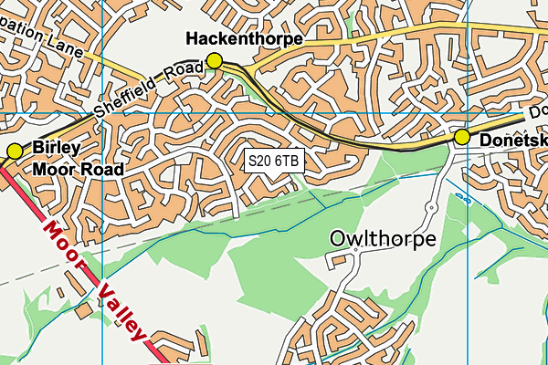 S20 6TB map - OS VectorMap District (Ordnance Survey)