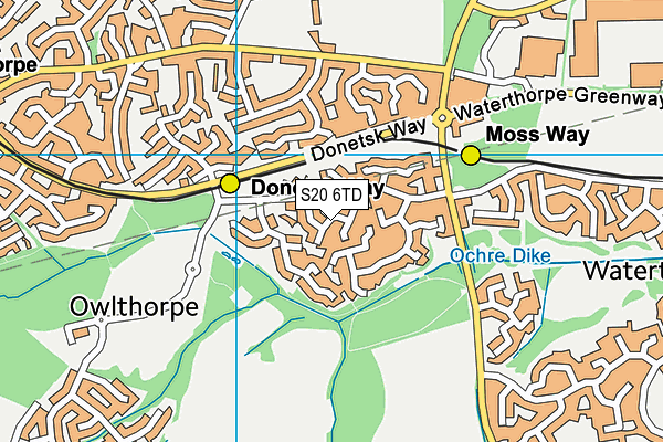 S20 6TD map - OS VectorMap District (Ordnance Survey)