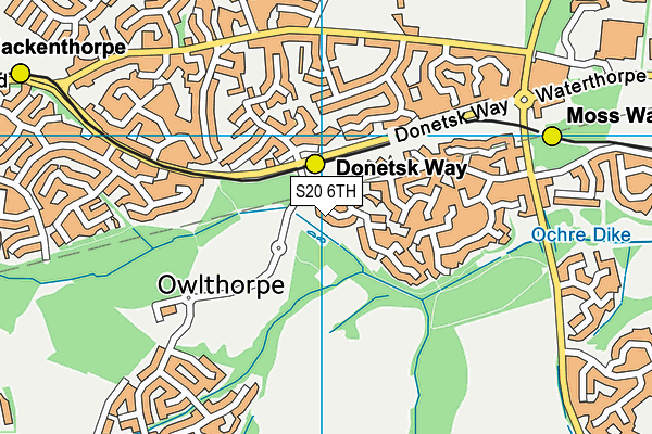 S20 6TH map - OS VectorMap District (Ordnance Survey)