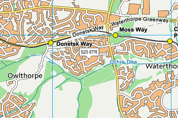 S20 6TR map - OS VectorMap District (Ordnance Survey)