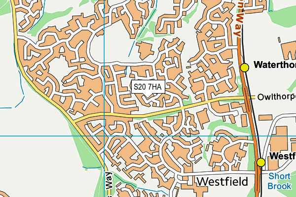 S20 7HA map - OS VectorMap District (Ordnance Survey)