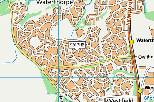 S20 7HB map - OS VectorMap District (Ordnance Survey)