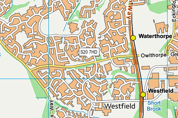S20 7HD map - OS VectorMap District (Ordnance Survey)