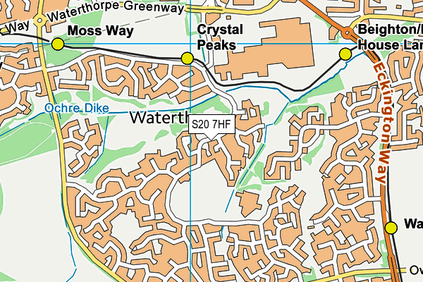 S20 7HF map - OS VectorMap District (Ordnance Survey)