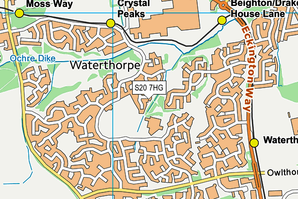 S20 7HG map - OS VectorMap District (Ordnance Survey)