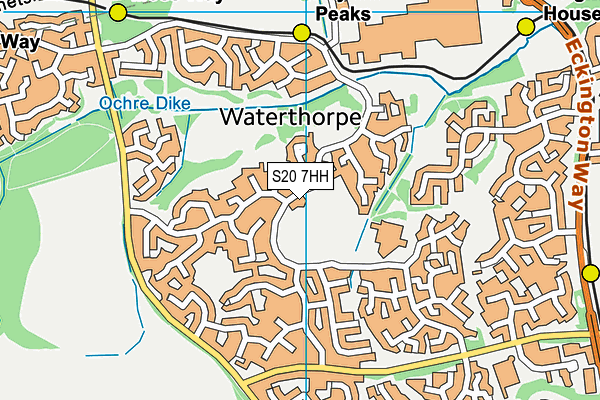 S20 7HH map - OS VectorMap District (Ordnance Survey)