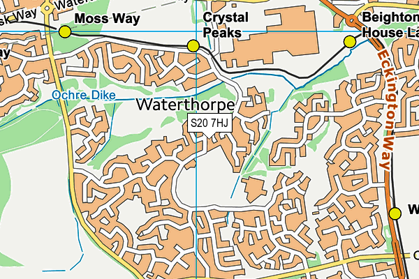 S20 7HJ map - OS VectorMap District (Ordnance Survey)
