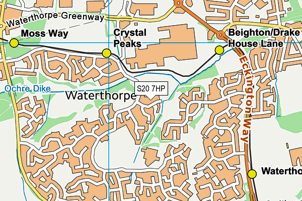 S20 7HP map - OS VectorMap District (Ordnance Survey)