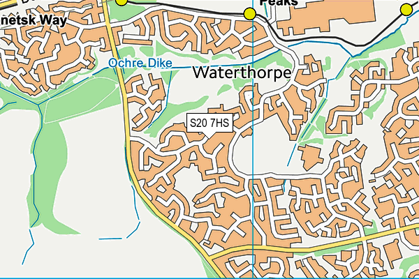 S20 7HS map - OS VectorMap District (Ordnance Survey)