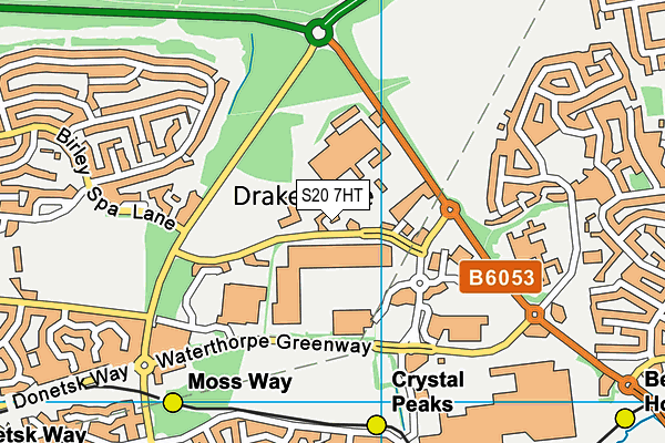 S20 7HT map - OS VectorMap District (Ordnance Survey)