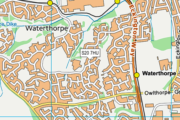 S20 7HU map - OS VectorMap District (Ordnance Survey)