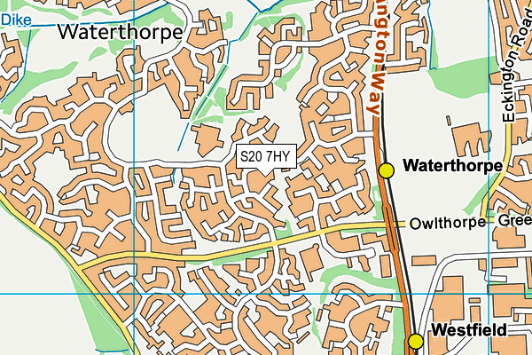S20 7HY map - OS VectorMap District (Ordnance Survey)