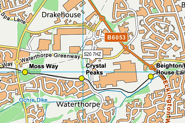 S20 7HZ map - OS VectorMap District (Ordnance Survey)