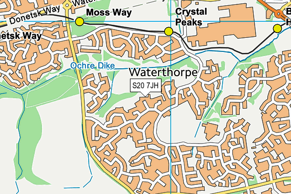 S20 7JH map - OS VectorMap District (Ordnance Survey)
