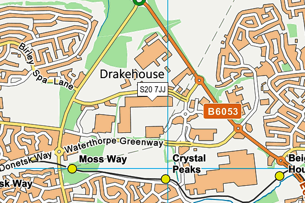 Puregym (Sheffield Crystal Peaks) map (S20 7JJ) - OS VectorMap District (Ordnance Survey)