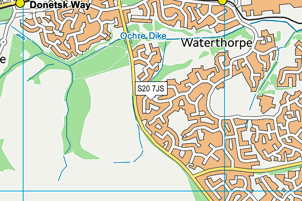 S20 7JS map - OS VectorMap District (Ordnance Survey)
