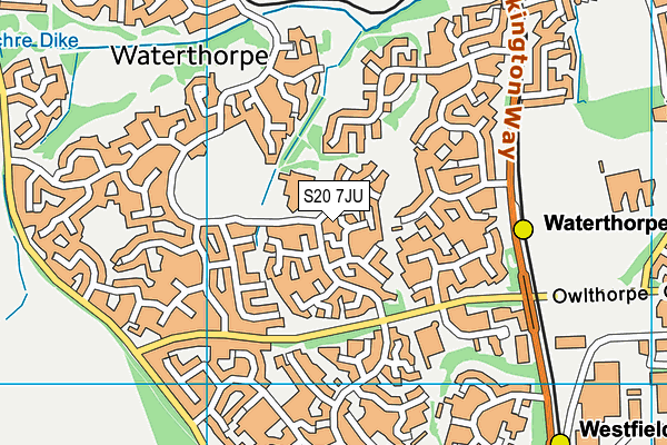 Waterthorpe Infant School map (S20 7JU) - OS VectorMap District (Ordnance Survey)