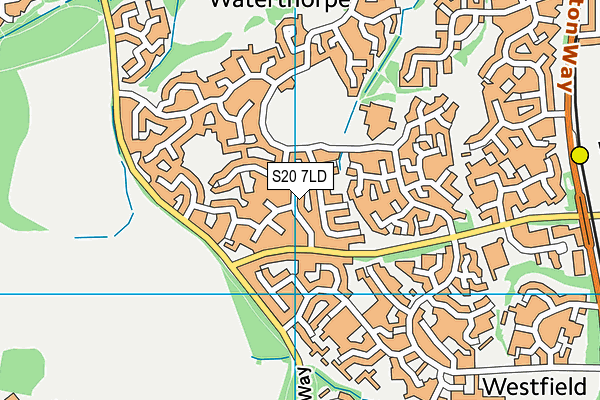 S20 7LD map - OS VectorMap District (Ordnance Survey)