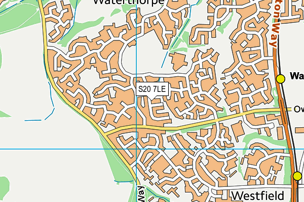 S20 7LE map - OS VectorMap District (Ordnance Survey)
