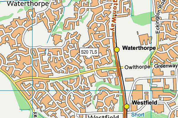 S20 7LS map - OS VectorMap District (Ordnance Survey)