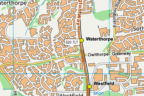 S20 7LT map - OS VectorMap District (Ordnance Survey)