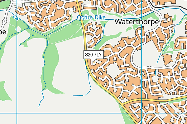 S20 7LY map - OS VectorMap District (Ordnance Survey)
