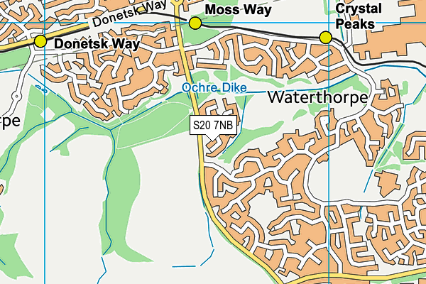 S20 7NB map - OS VectorMap District (Ordnance Survey)