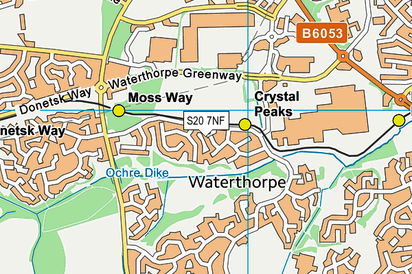 S20 7NF map - OS VectorMap District (Ordnance Survey)