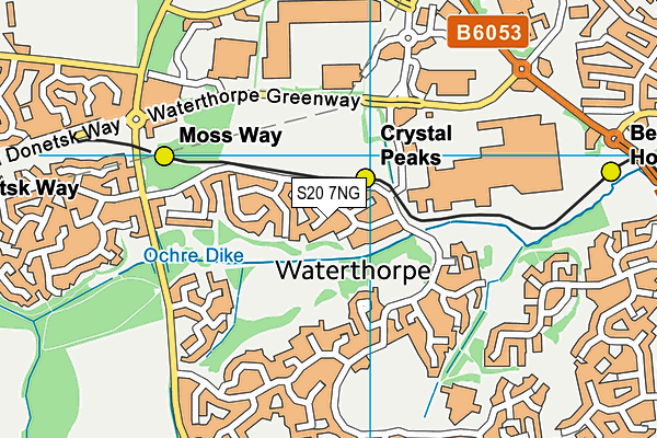 S20 7NG map - OS VectorMap District (Ordnance Survey)