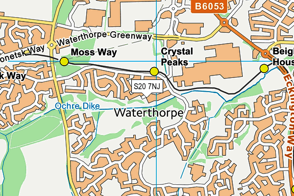 S20 7NJ map - OS VectorMap District (Ordnance Survey)