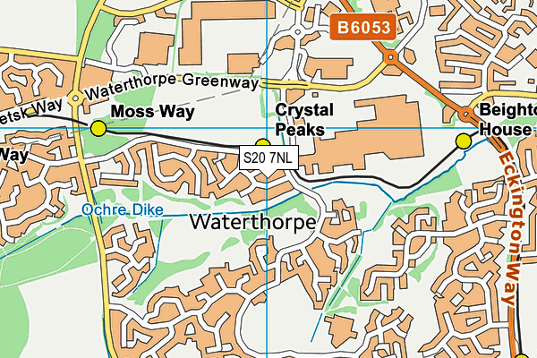 S20 7NL map - OS VectorMap District (Ordnance Survey)