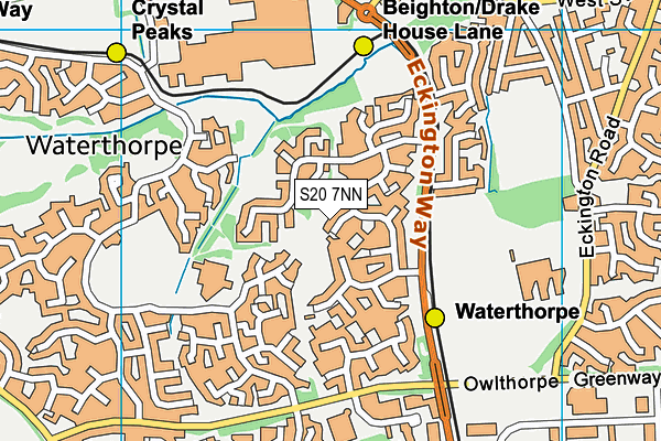 S20 7NN map - OS VectorMap District (Ordnance Survey)