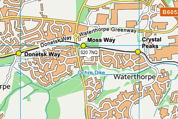 S20 7NQ map - OS VectorMap District (Ordnance Survey)