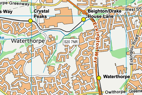 S20 7NR map - OS VectorMap District (Ordnance Survey)