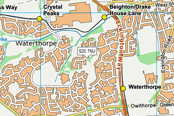 S20 7NU map - OS VectorMap District (Ordnance Survey)