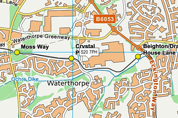 S20 7PH map - OS VectorMap District (Ordnance Survey)