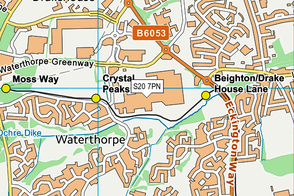 S20 7PN map - OS VectorMap District (Ordnance Survey)