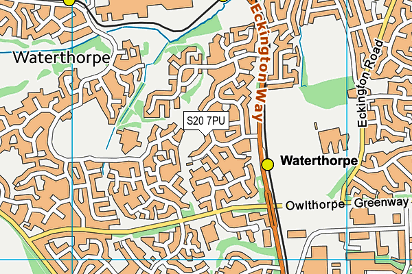 S20 7PU map - OS VectorMap District (Ordnance Survey)