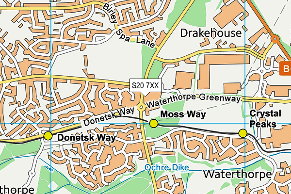 S20 7XX map - OS VectorMap District (Ordnance Survey)