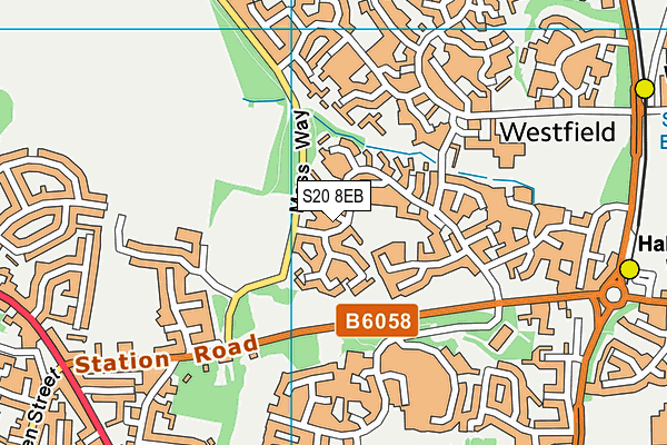 S20 8EB map - OS VectorMap District (Ordnance Survey)