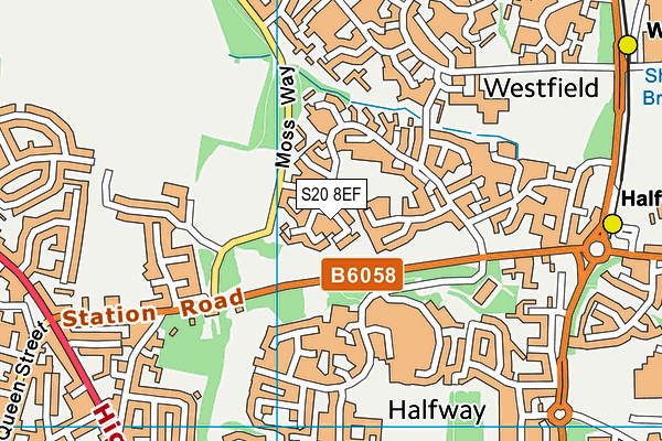 S20 8EF map - OS VectorMap District (Ordnance Survey)