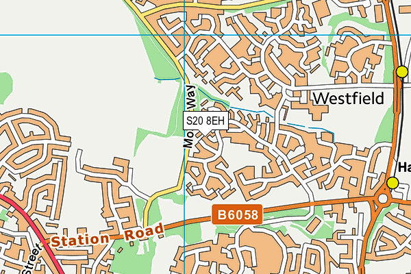 S20 8EH map - OS VectorMap District (Ordnance Survey)