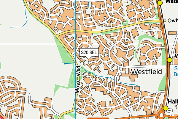 S20 8EL map - OS VectorMap District (Ordnance Survey)