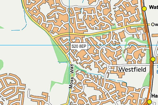 S20 8EP map - OS VectorMap District (Ordnance Survey)