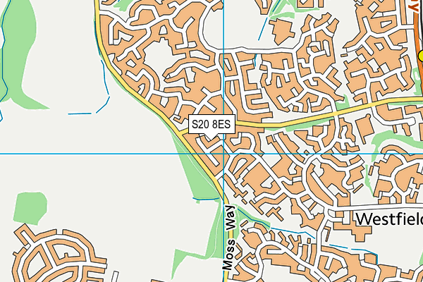 S20 8ES map - OS VectorMap District (Ordnance Survey)